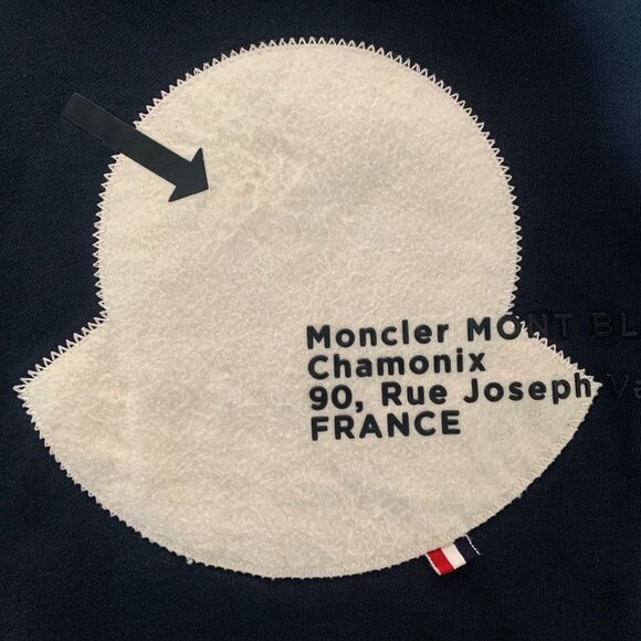Moncler Black Logo Patch Cotton Crewneck Long Sleeve Sweatshirt - Picture 6 of 9